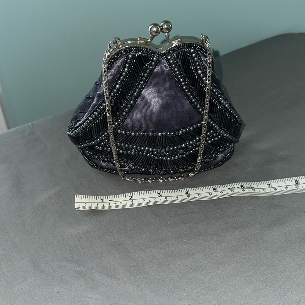 SATIN Gray Mini Purse